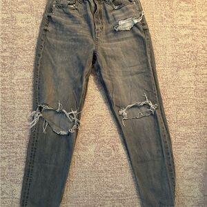 Distressed Gray Denim Jeans